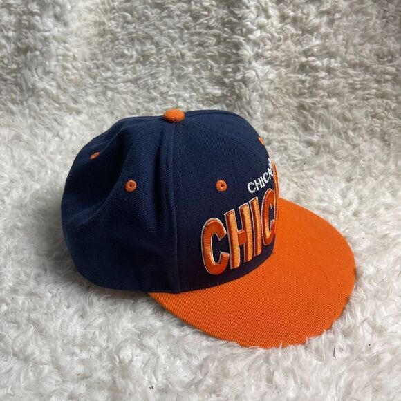 E-Flag Chicago snap back Navy Blue and orange cap adjustable back strap. - Picture 3 of 10